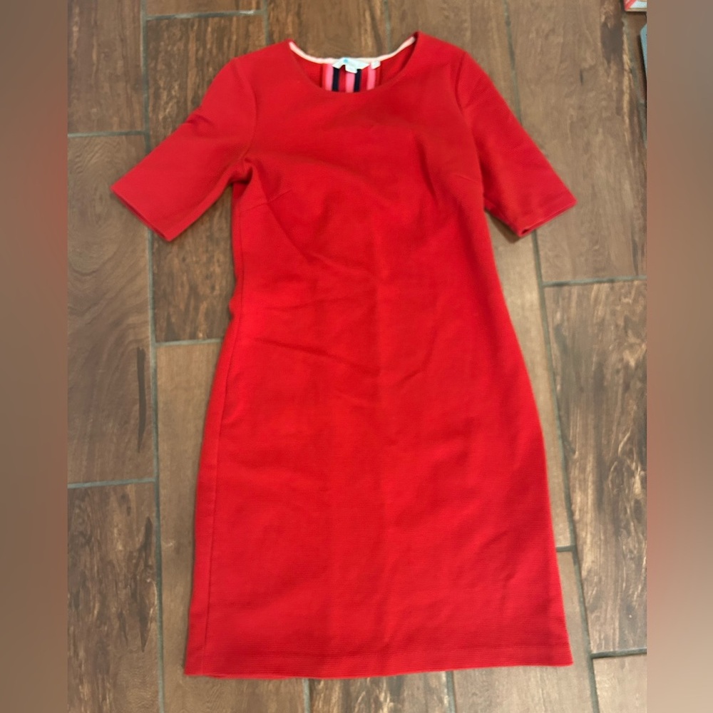 Boden size 4 red back stripe dress